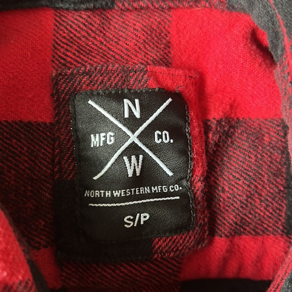 Red Plaid Button Down Shirt Small - Picture 4 of 6